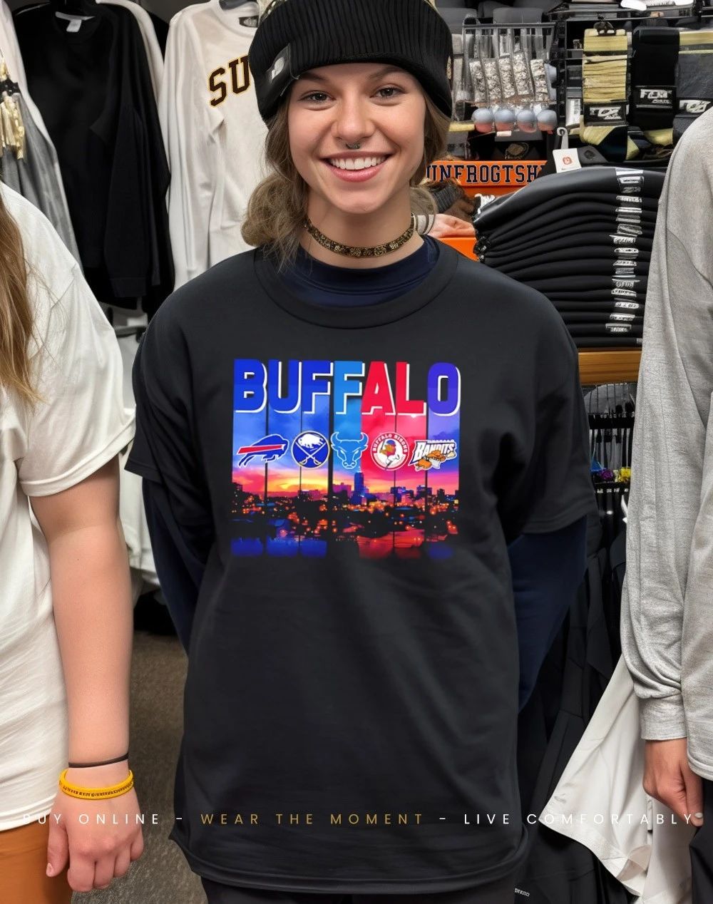Sports city Buffalo skyline logos 2026 shirt