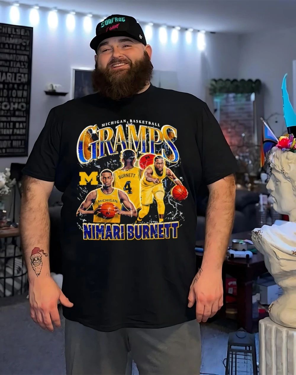 Michigan Basketball Gramps Nimari Burnett vintage shirt