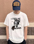 I could be meaner Skeleton girl drink coffee shirt