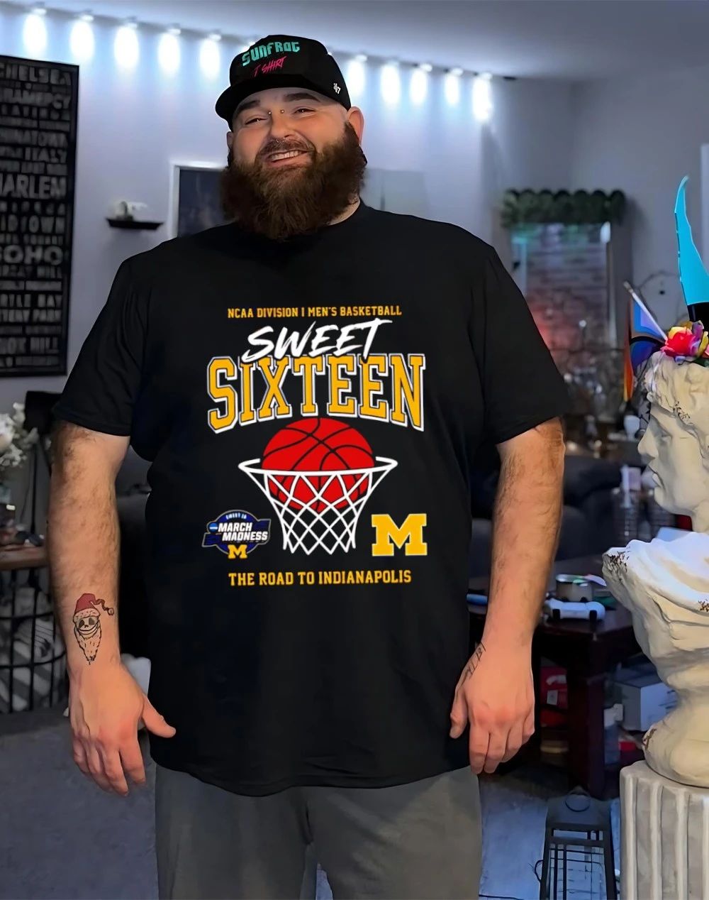 Michigan Wolverines men’s basketball Sweet 16 March Madness The Road To Indianapolis 2026 shirt