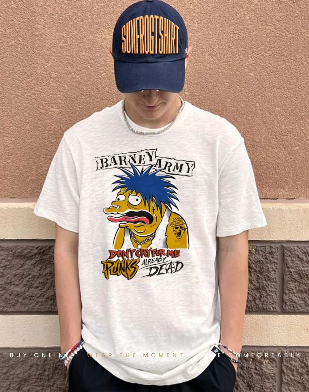 Simpsons exploited barney army don’t cry for me punks already dead shirt
