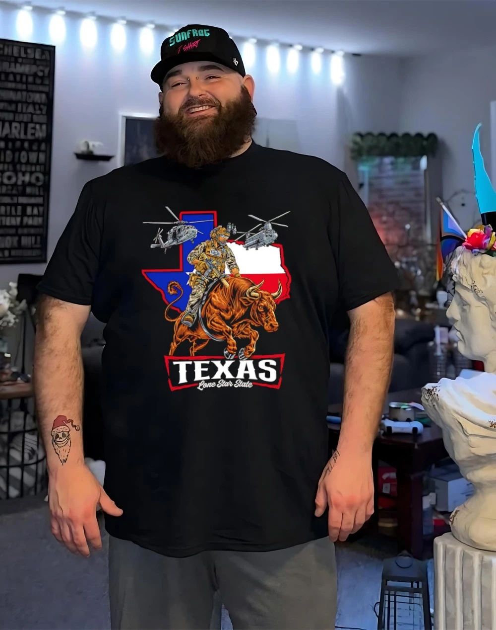 Texas Lone Star State skeleton war shirt