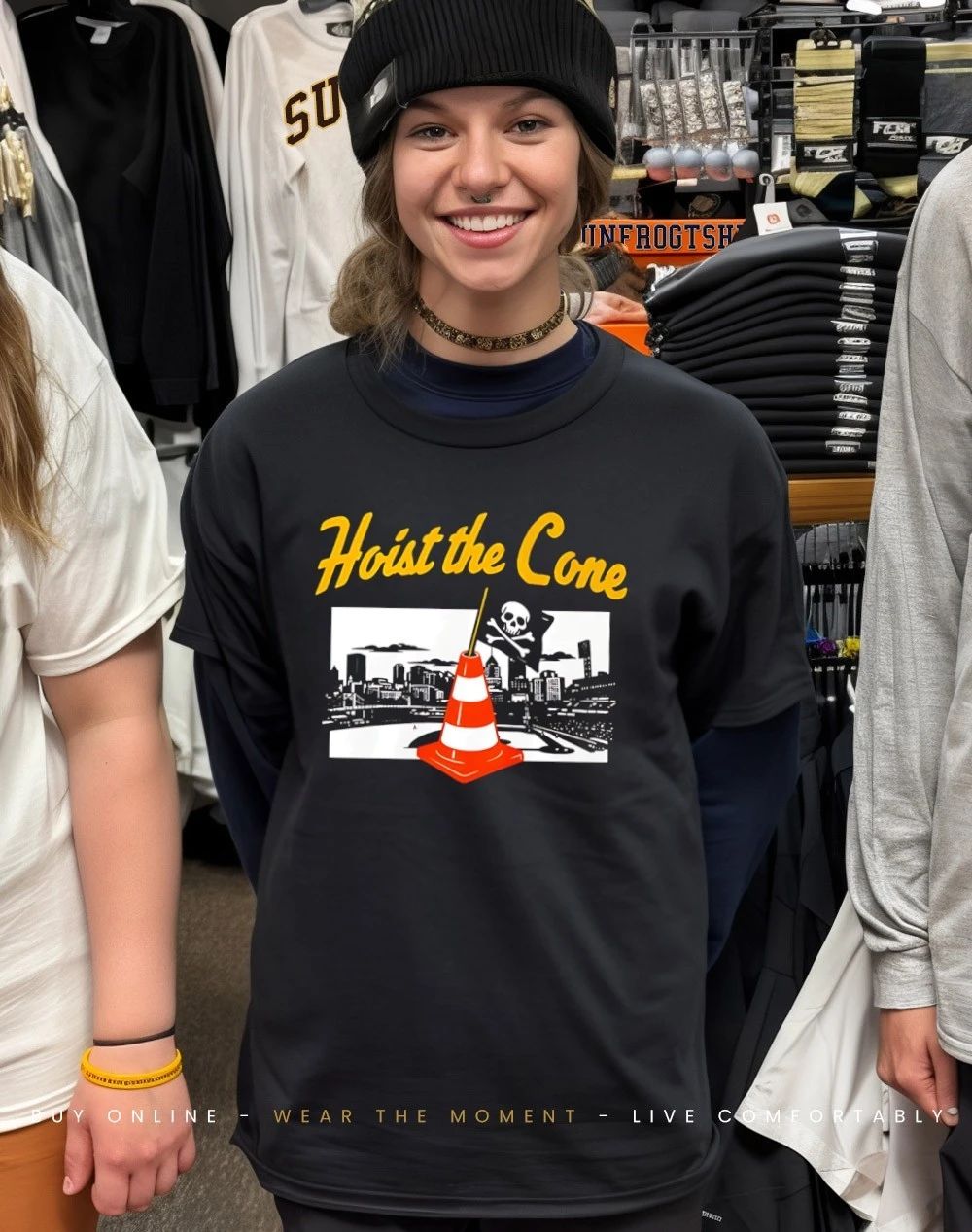 Pittsburgh Pirates Hoist The Cone graphic flag shirt