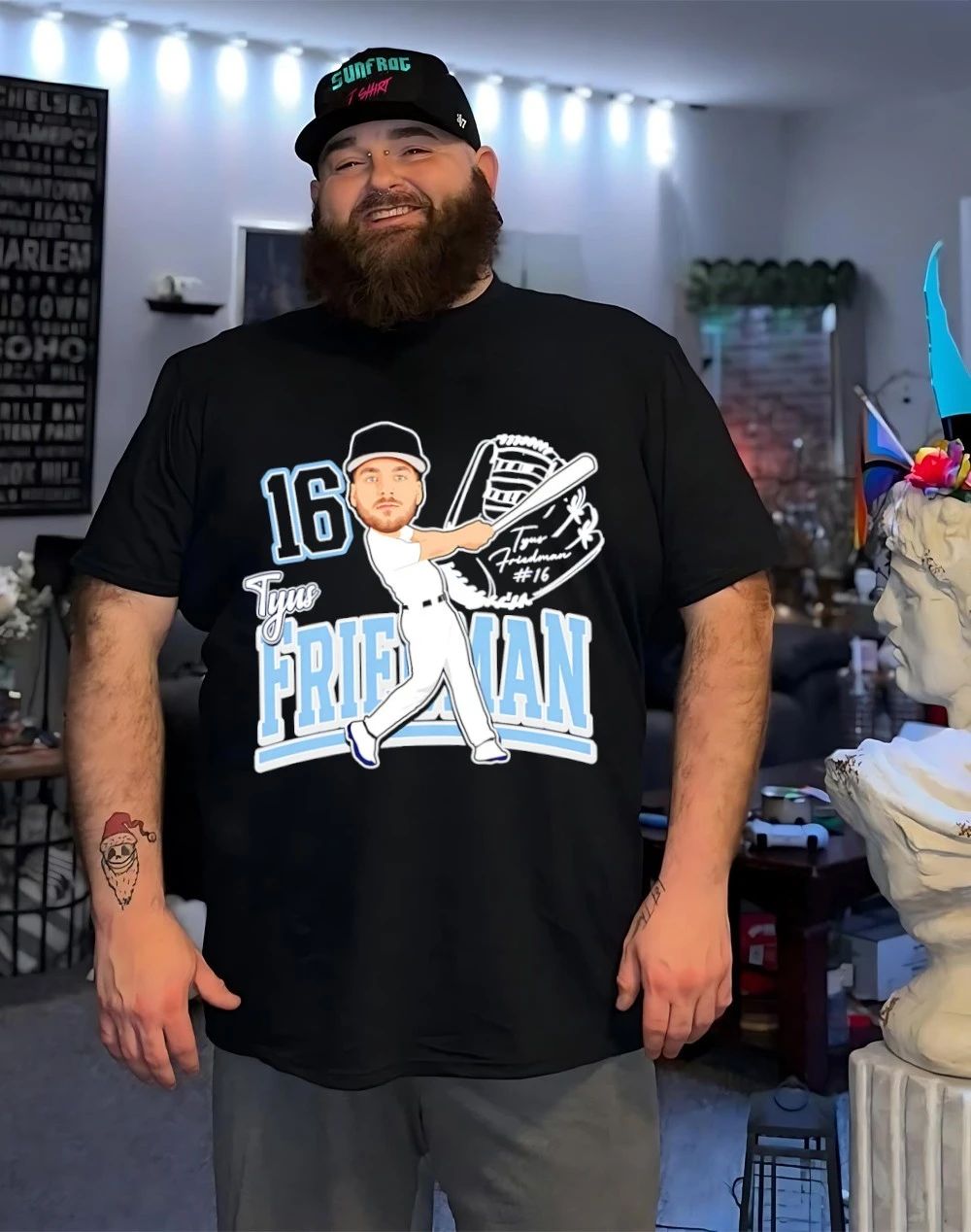 Tyus Friedman baseball player caricature 2026 shirt