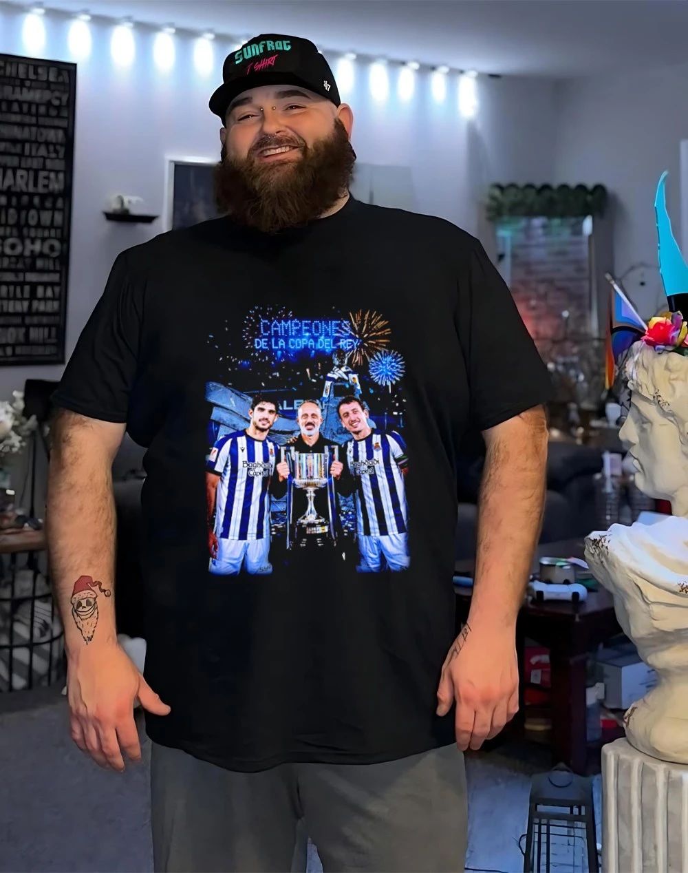 Real Sociedad 2026 Champions Campeones De La Copa Del Rey trophy shirt