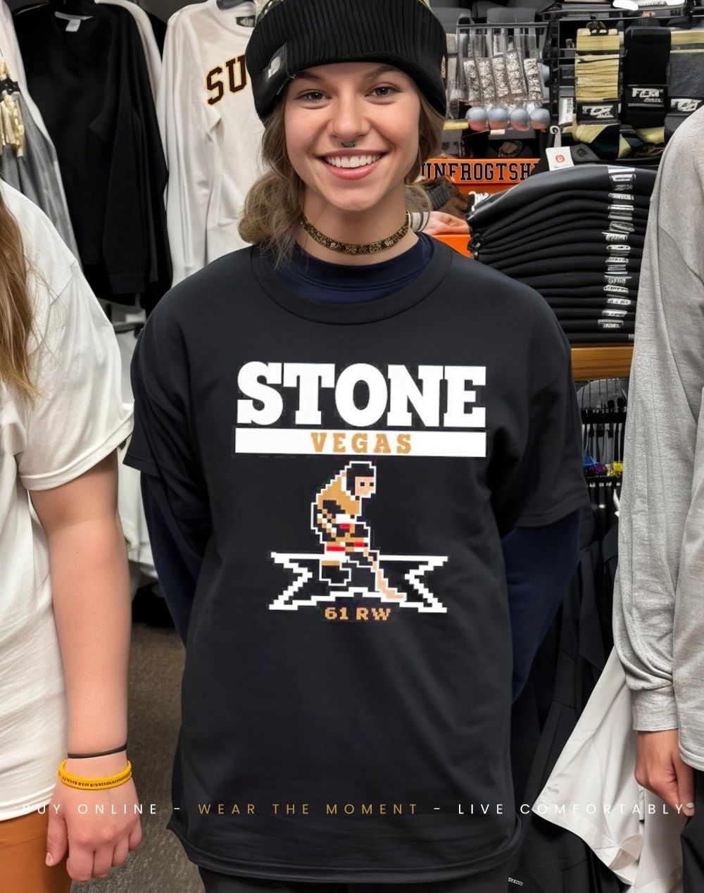 Vegas Golden Knights Mark Stone retro game front and back shirt