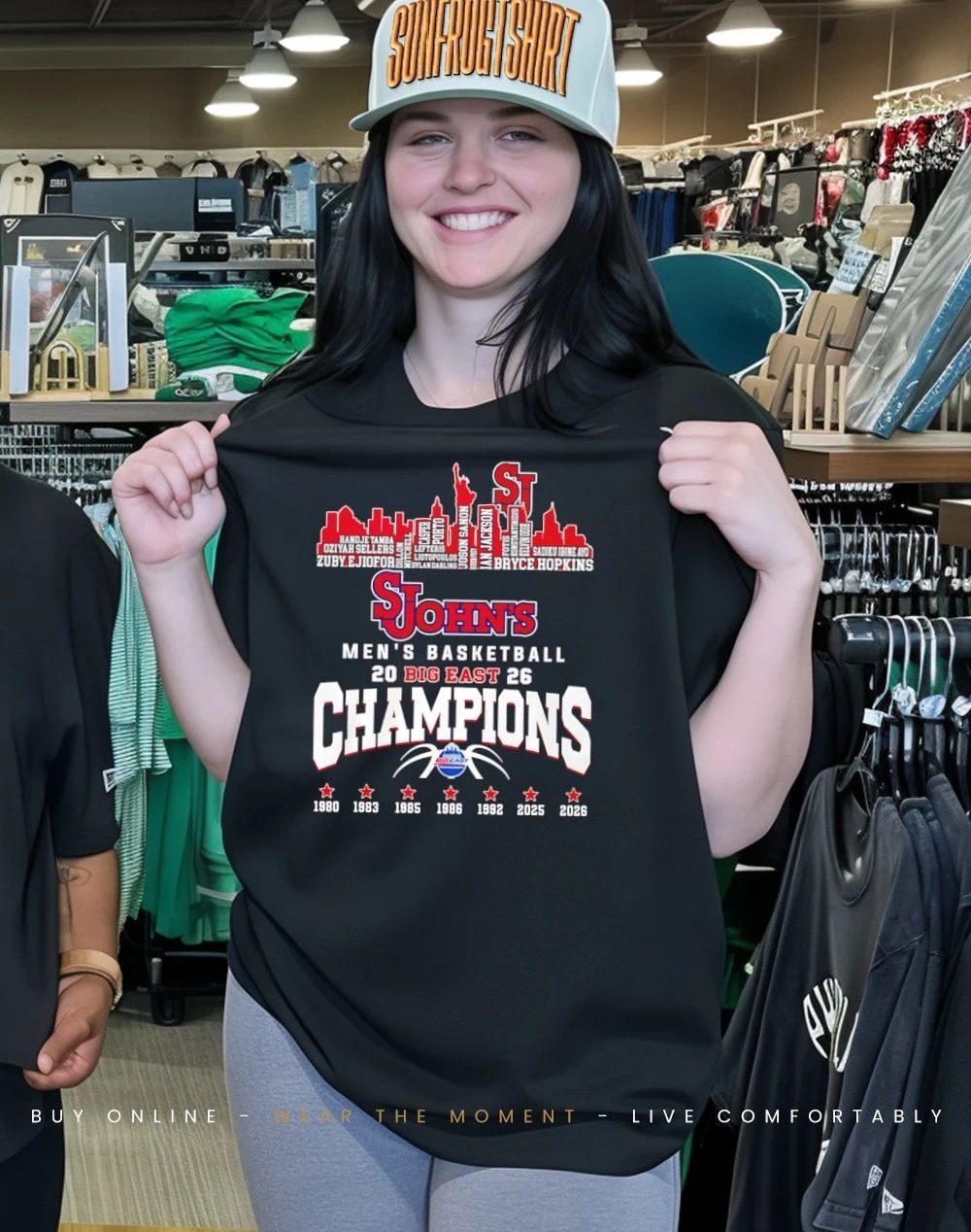 St. John’s Red Storm Big East regular-season Champions pllayer name city skyline shirt