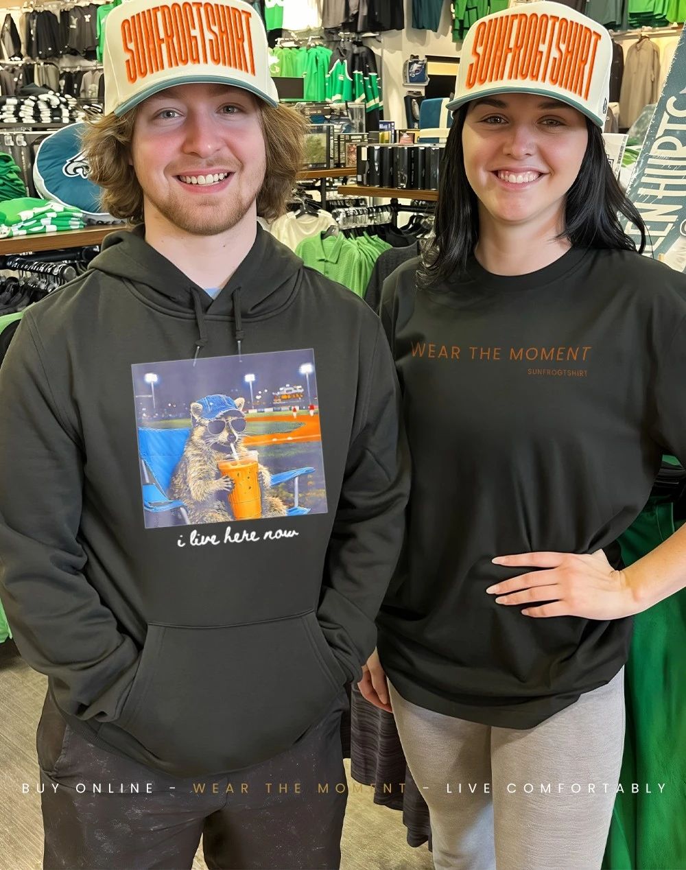 I Live Here Now Raccoon Baseball Mama shirt