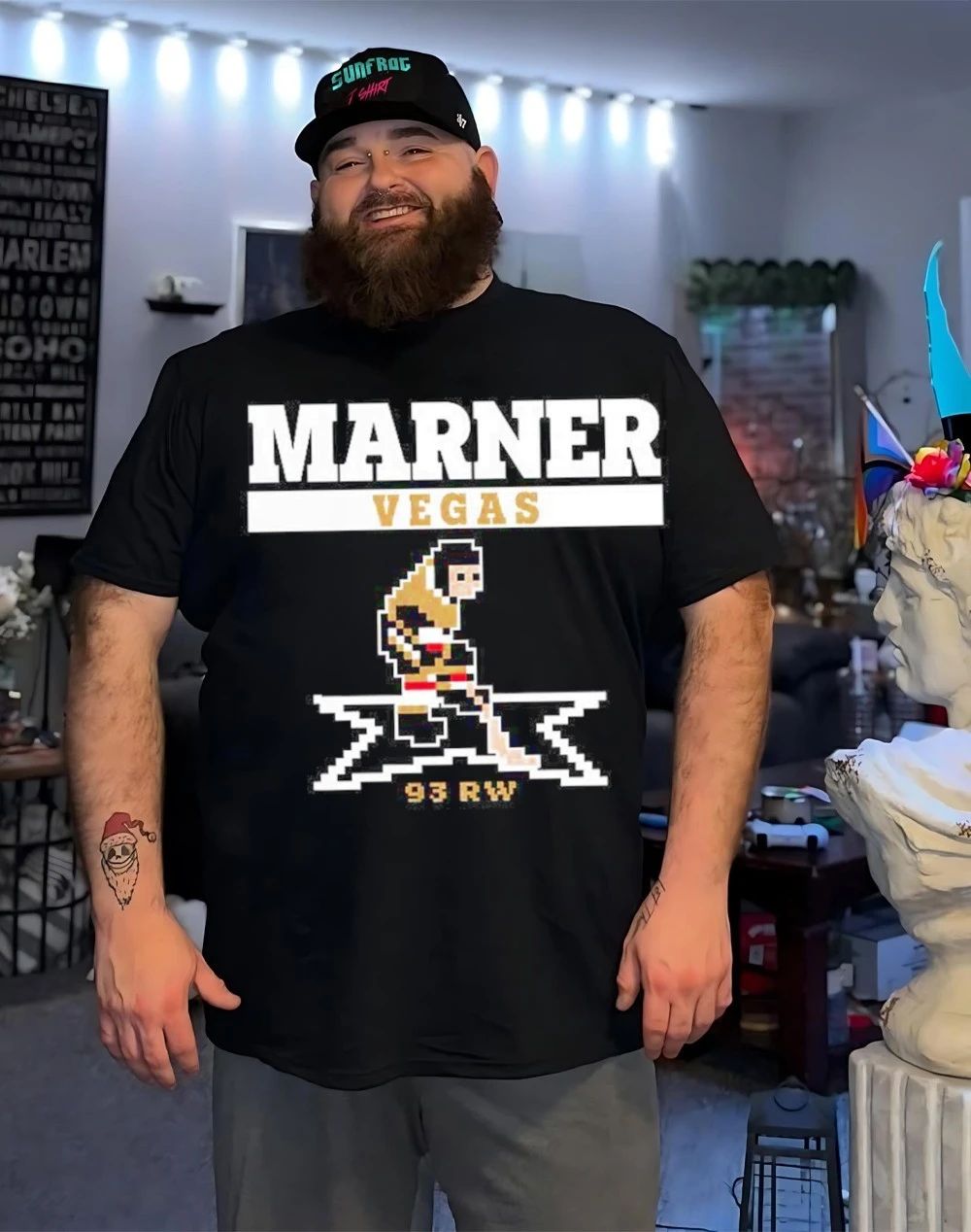 Vegas Golden Knights Mitch Marner retro game front and back shirt