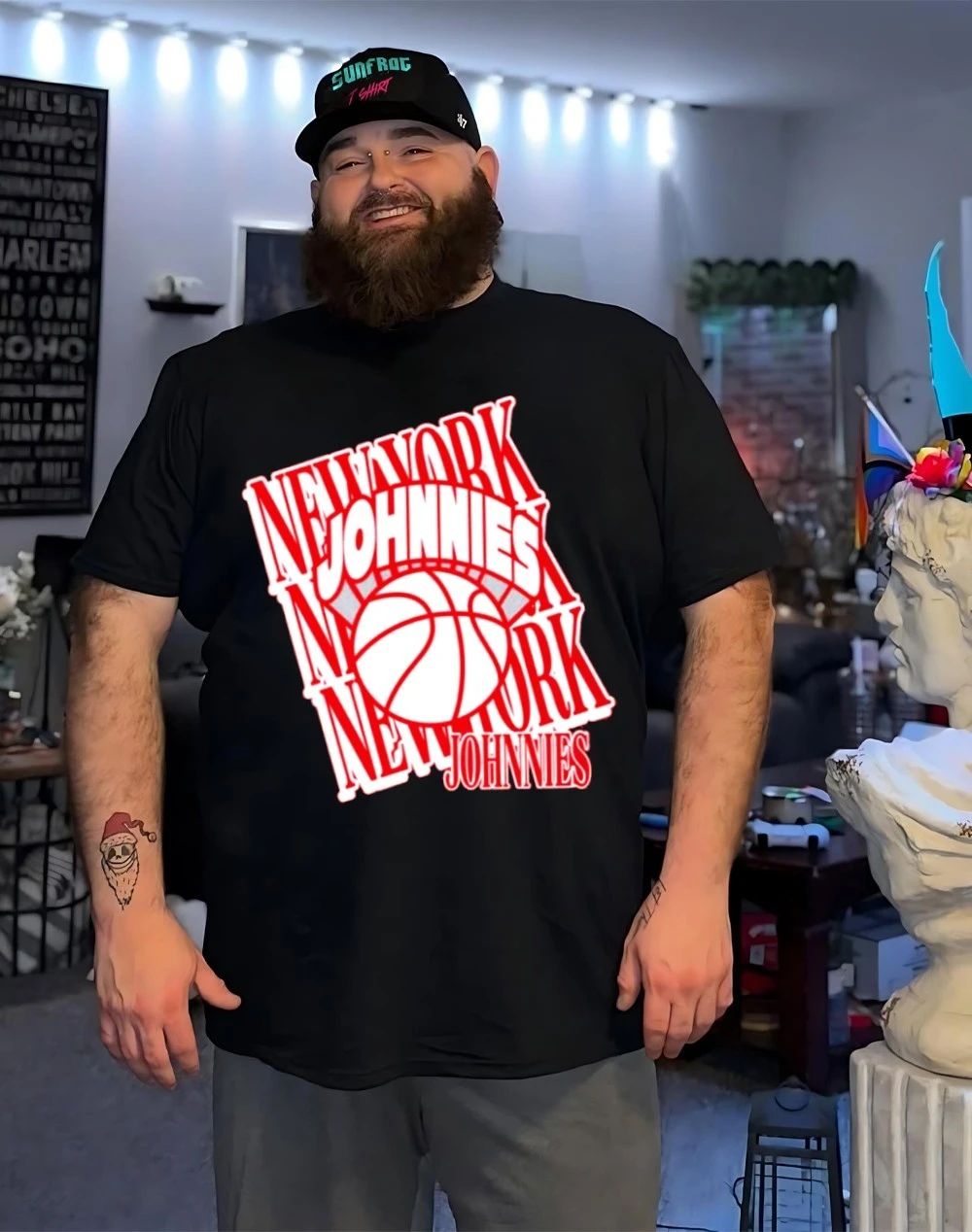 New York Johnnies basketball logo shirt