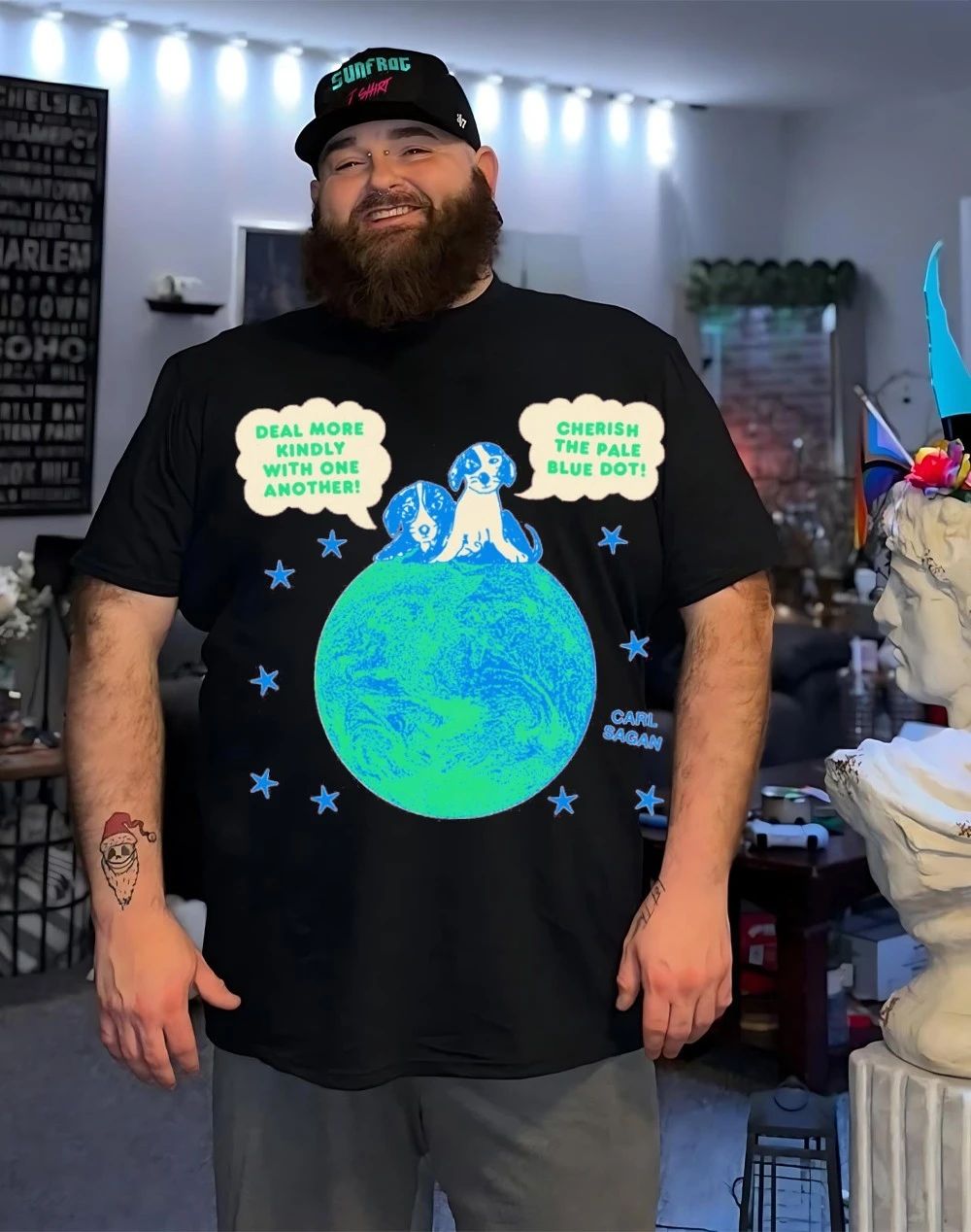 Carl Sagan dog deal more kindly with one another cherish pale blue dot shirt