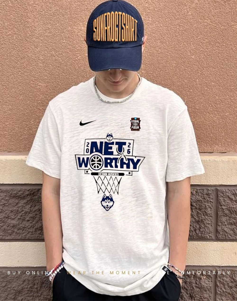 UConn Huskies 2026 Five Four Net Worthy logo shirt