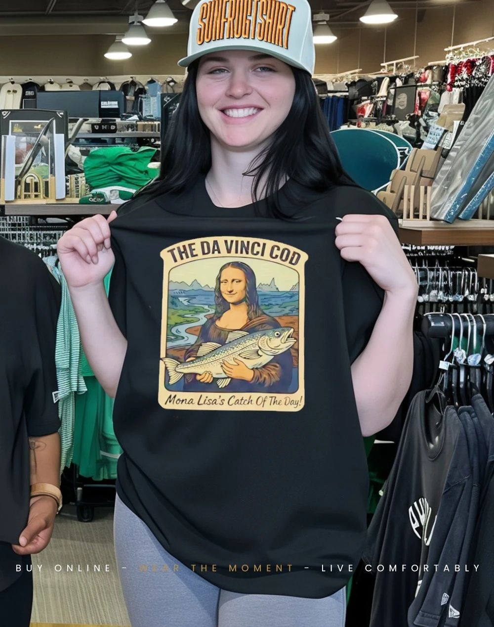 The Da Vinci cod Mona Lisa’s catch of the day shirt
