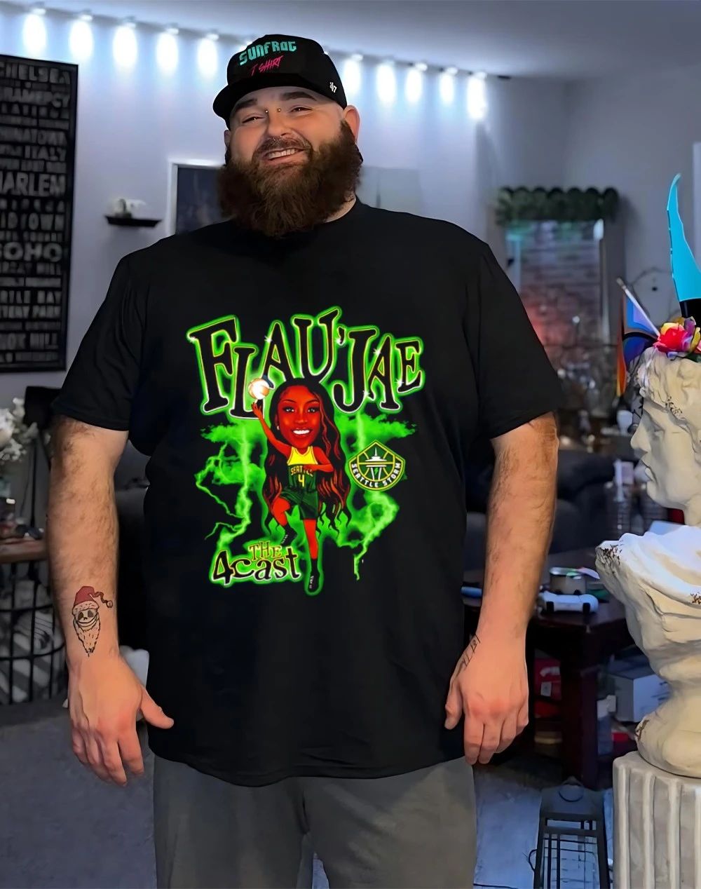 Flau’jae Johnson Seattle Storm Draft caricature shirt