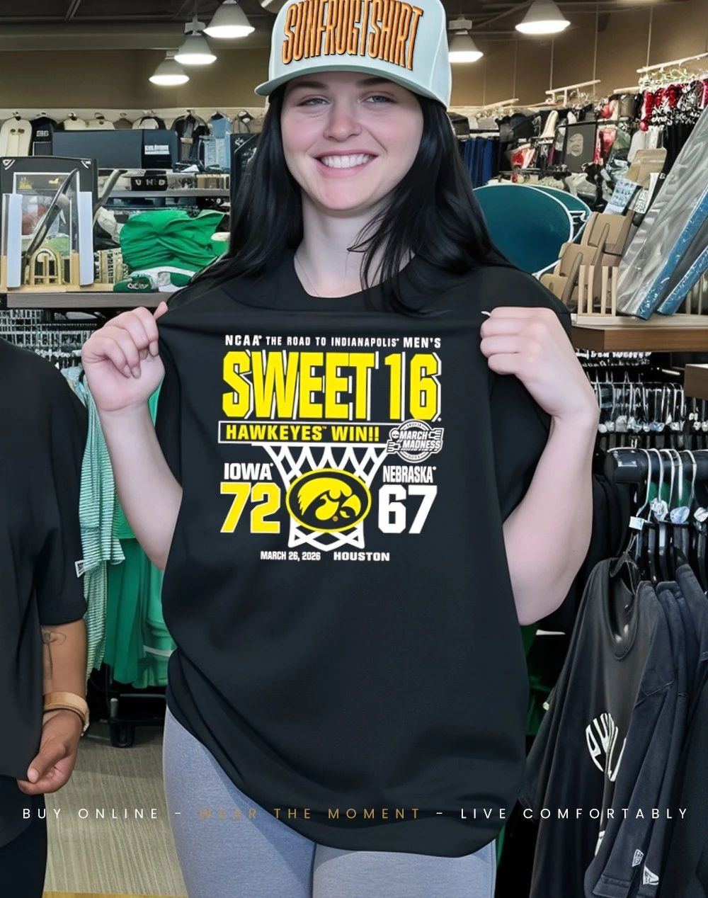 Iowa Hawkeyes 2026 Men’s Basketball Sweet 16 Score vs Nebraska Cornhuskers 72-67 shirt