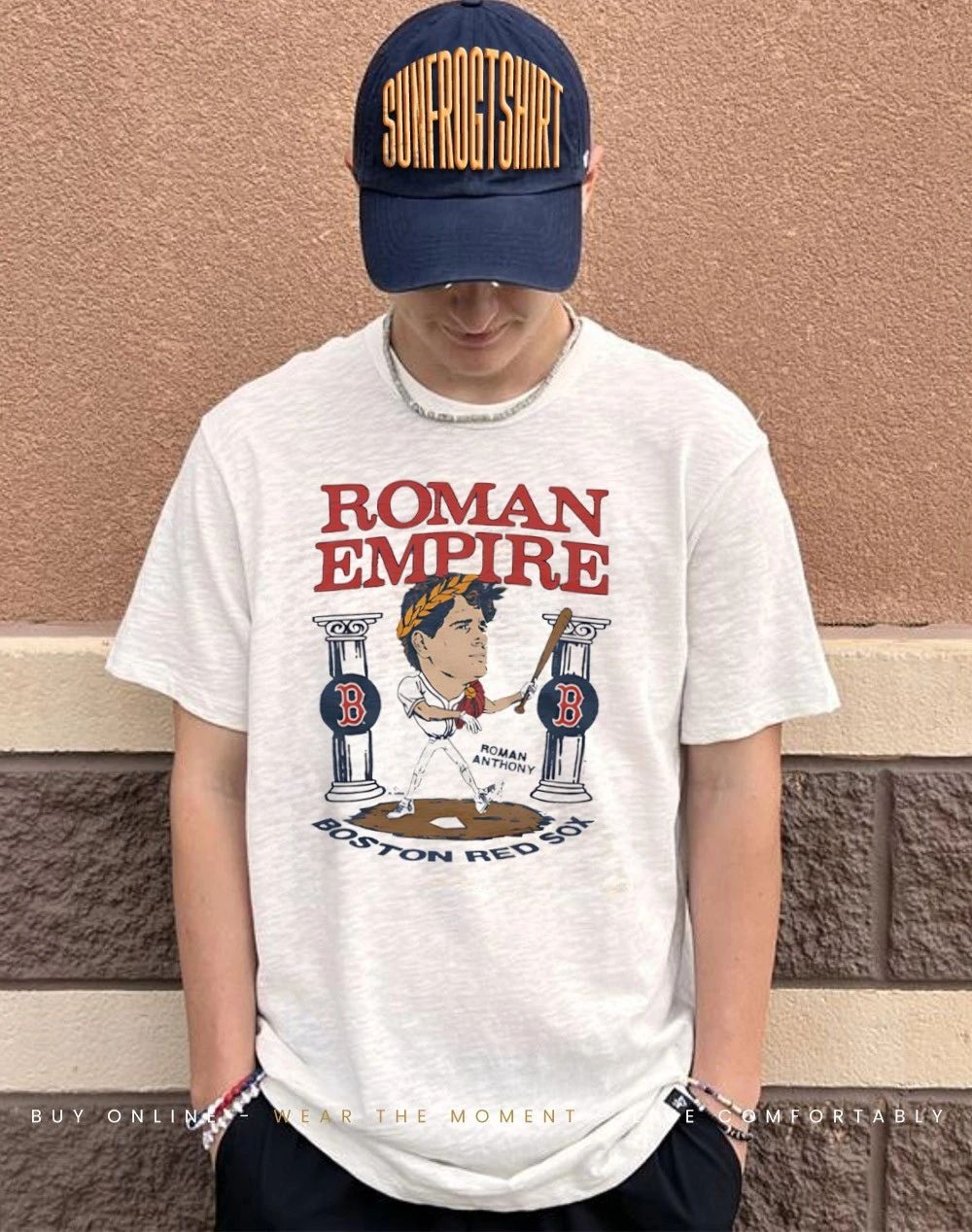 Boston Red Sox Roman Anthony Roman Empire signature caricature shirt