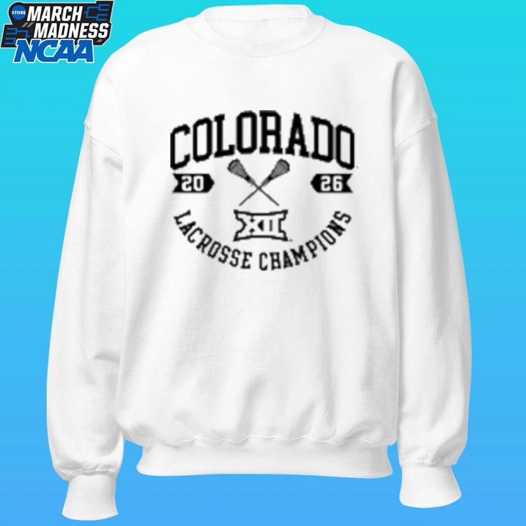 Colorado Buffaloes White Summit Sportswear Big 12 Lacrosse Champions 2026 Shirt