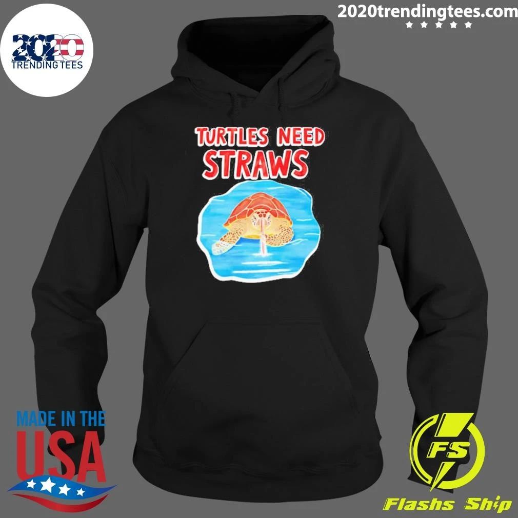 Turtles Need Straws Sea Turtle Snorting White Lines Shirt
