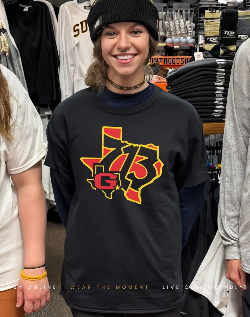 2026 UFL Houston Gamblers 713 Area Code map shirt