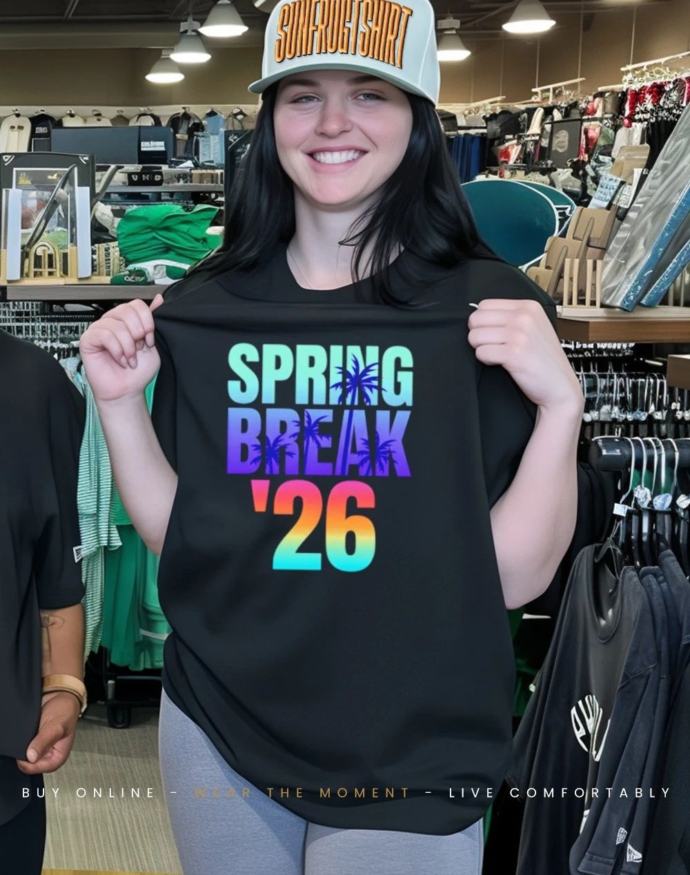 Spring Break ’26 sunset graphic shirt