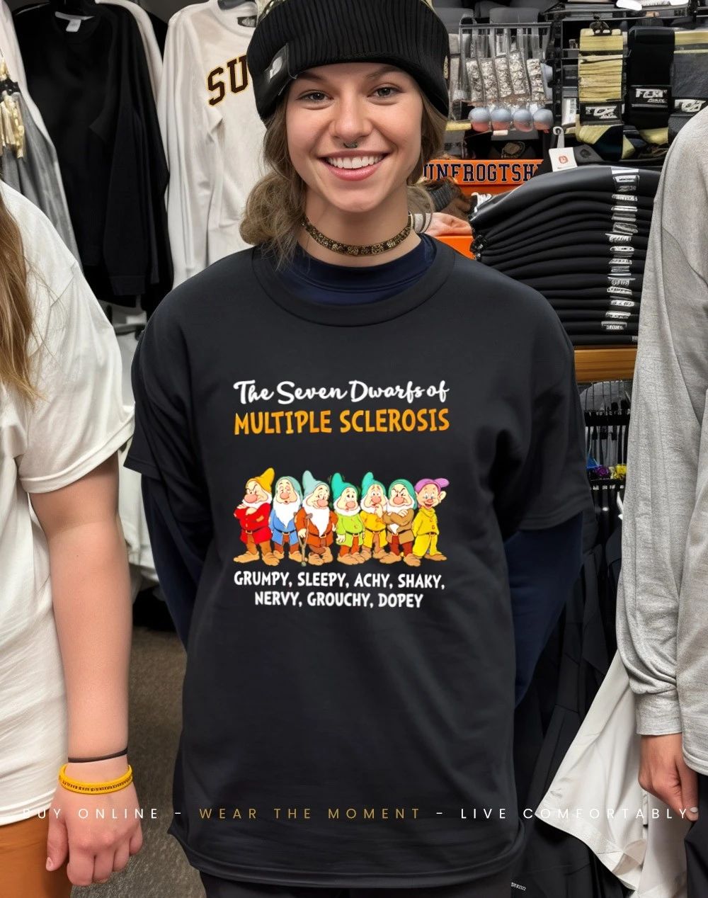 The seven dwarfs of multiple sclerosis clumsy sleepy achy shaky shirt