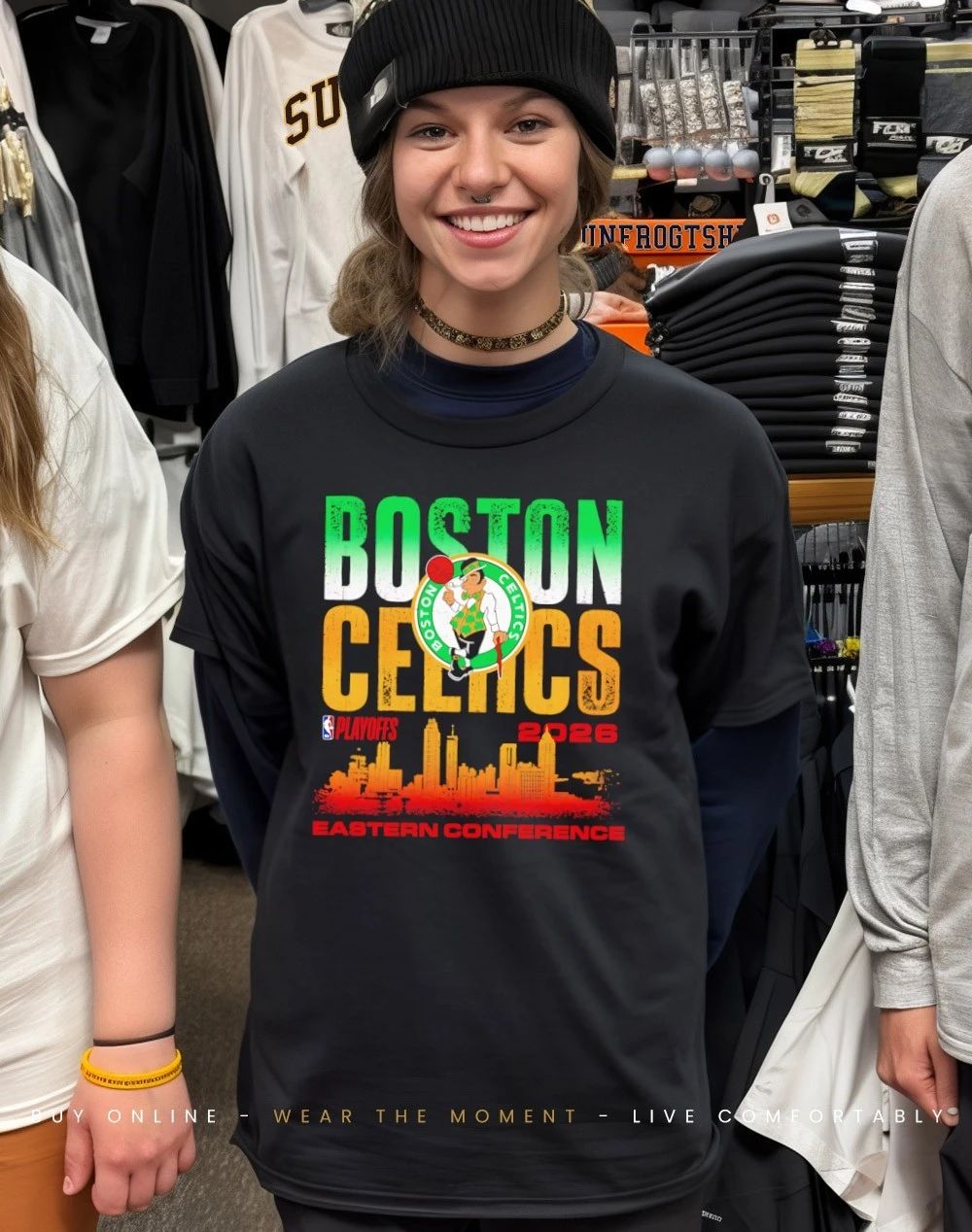 Boston Celtics 2026 NBA Playoffs Eastern Conference Skyline Distressed shirt