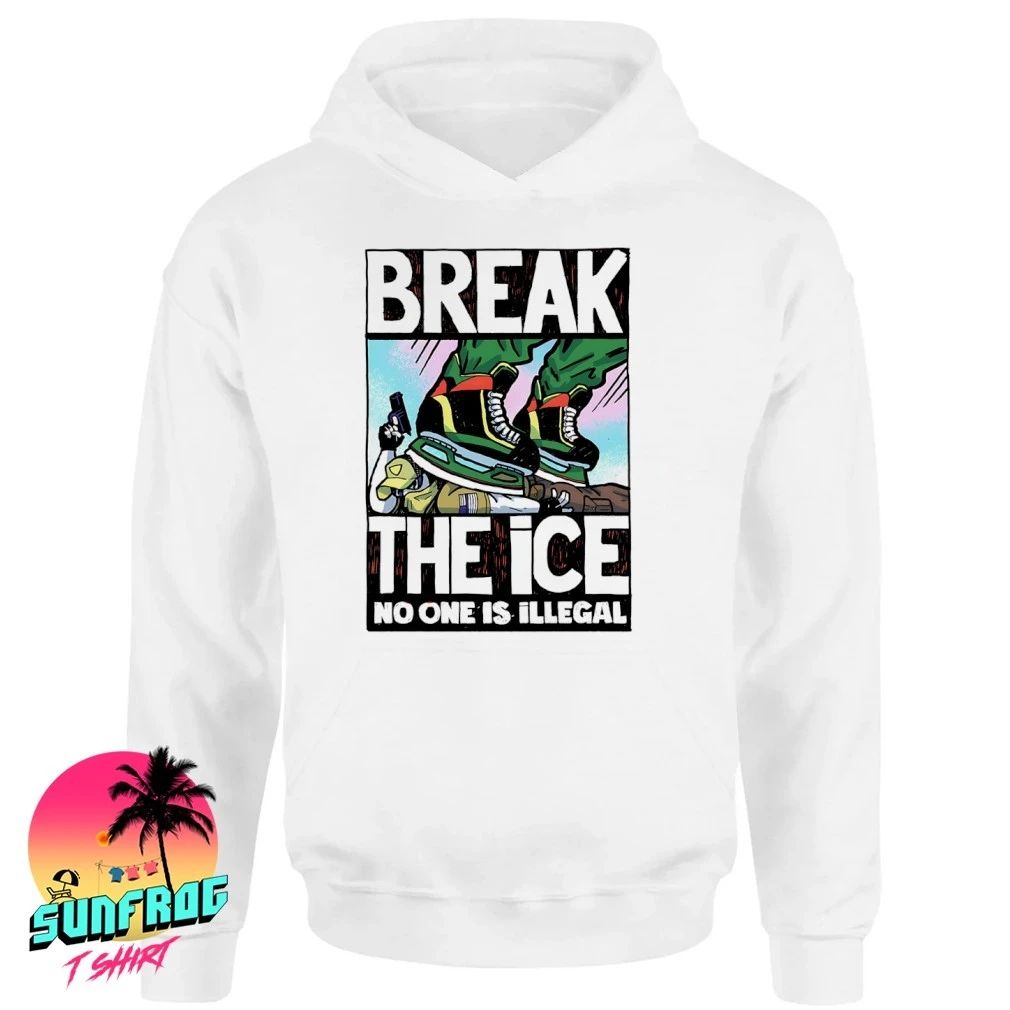 Skating on ICE Break the ICE no one is illegal shirt