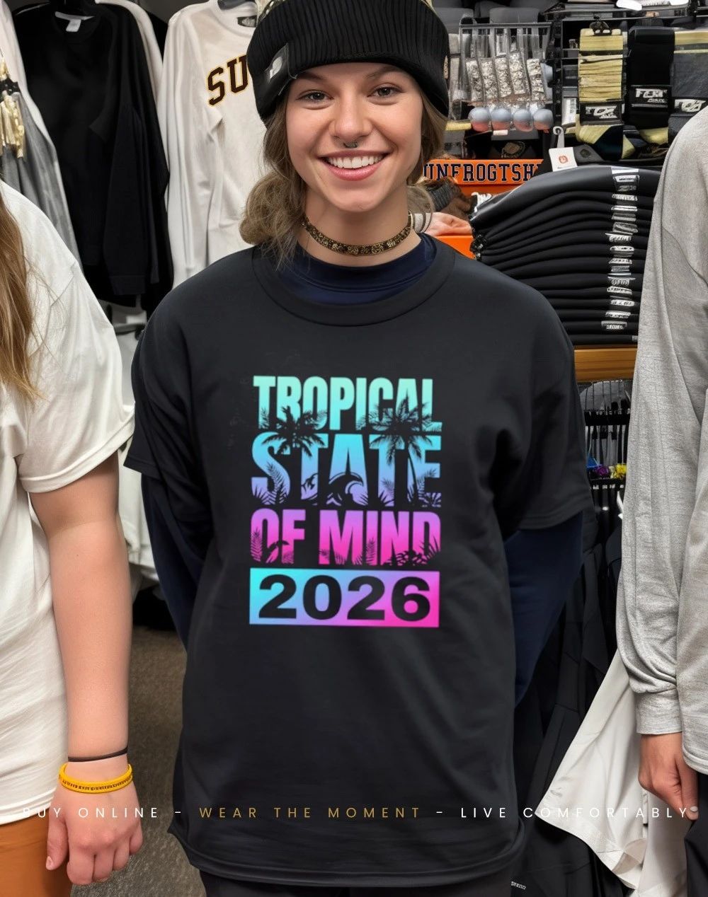 Tropical State Of Mind 2026 Spring Break sunset graphic shirt