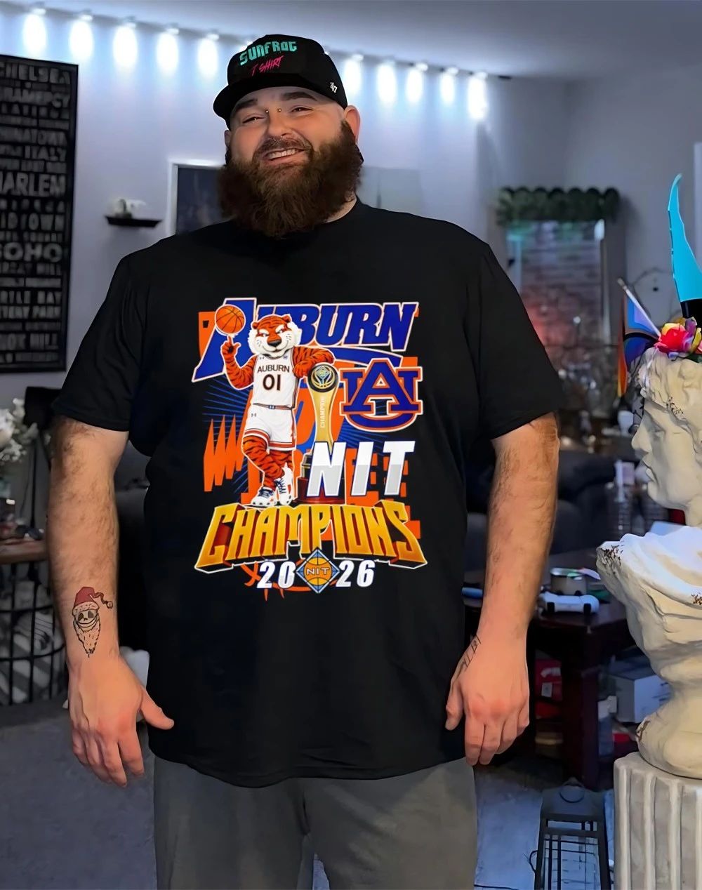 Auburn Tigers 2026 NIT Champions mascot trophy shirt