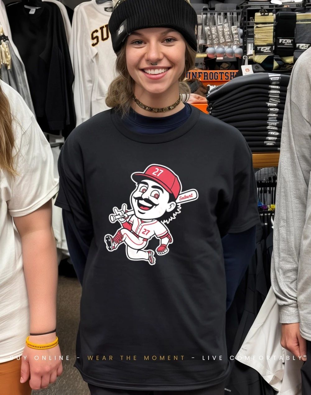 Salbert Sal Stewart 27 Cincinnati Reds cartoon shfirt