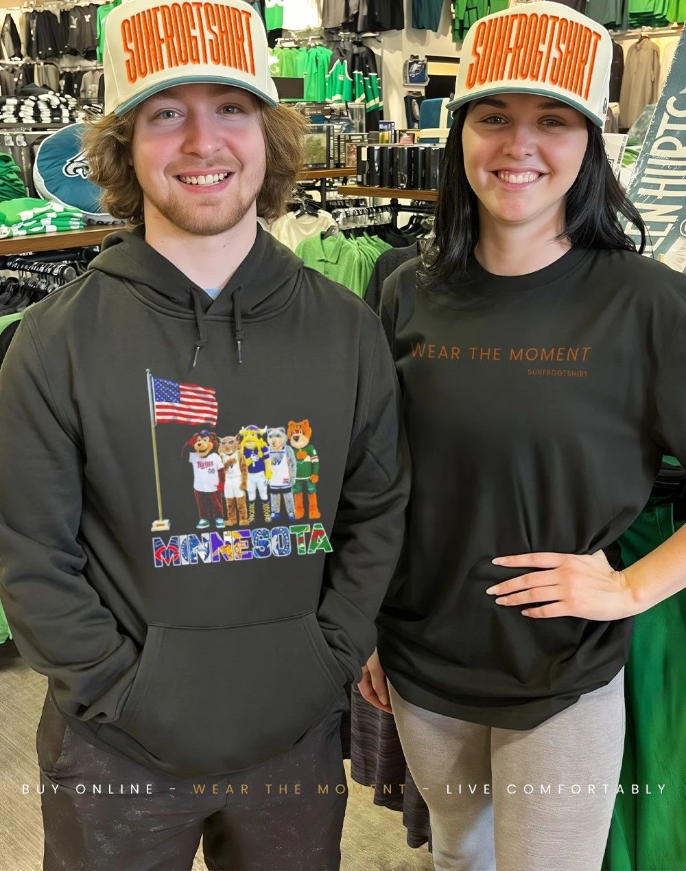 Minnesota sports mascot salute the flag shirt