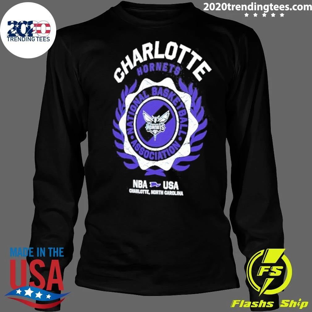 Charlotte Hornets Nba Usa Laurel Crest Flocking 2026 Shirt