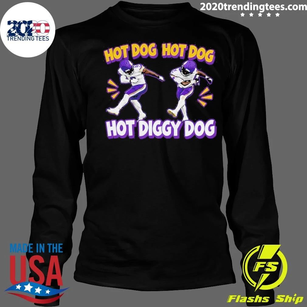 Minnesota Vikings Hot Dog Hot Dog Hot Diggity Dog Shirt