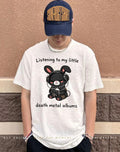 Bunny listening to my little death metal albums shirt