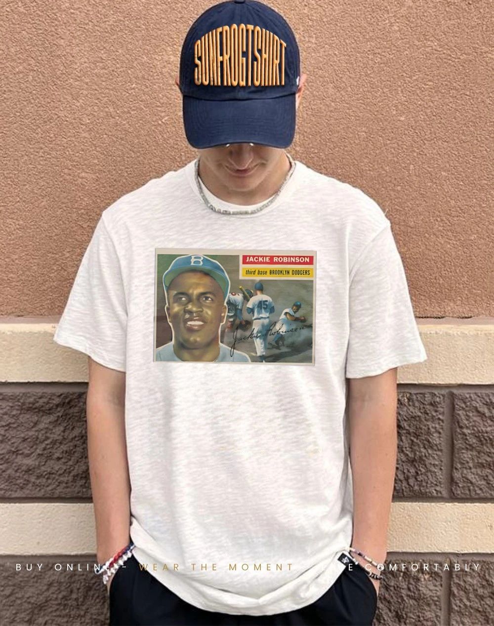 1956 Topps Baseball Jackie Robinson Dodgers vintage shirt