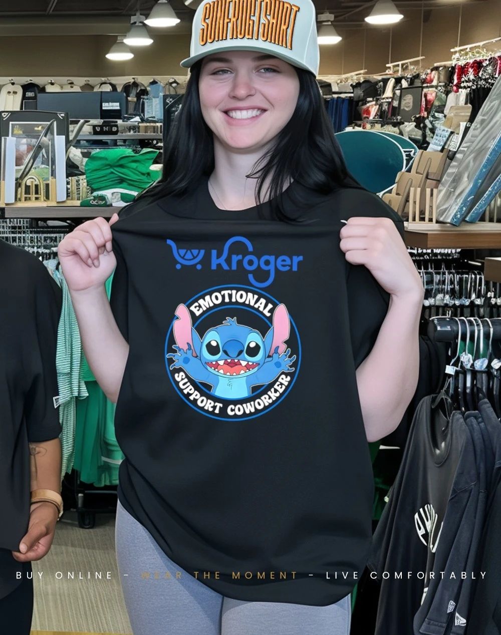 Kroger emotional support coworker Bluey shirt