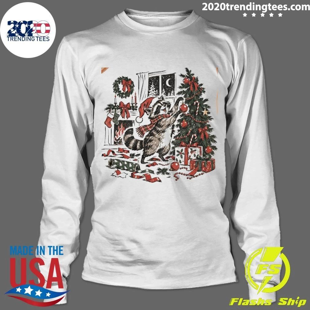 Raccoon Christmas Animal Tee Shirt