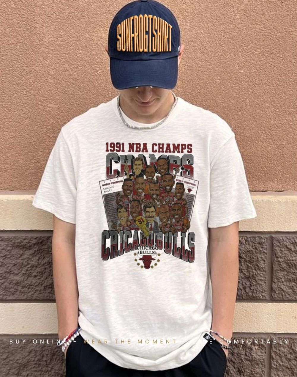 Chicago Bulls 1991 NBA World Champions caricature shirt