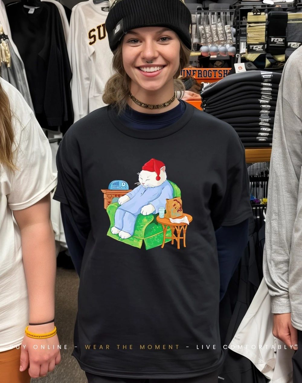 Sleepytime Tacos Cat cartoon shirt