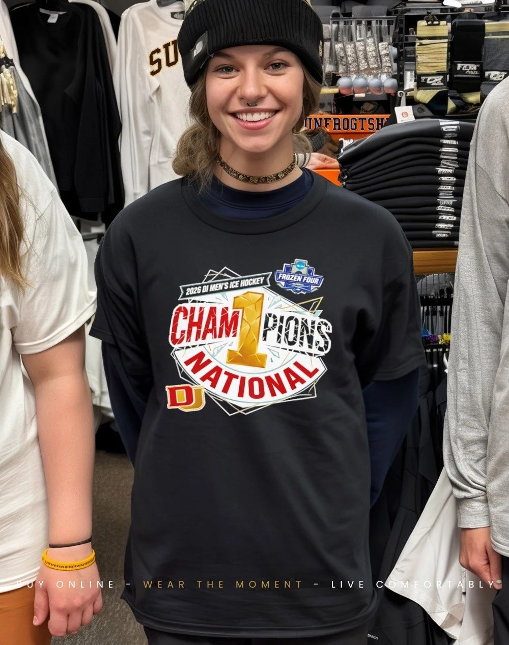 Denver Pioneers 2026 NCAA DI Men’s Ice Hockey Frozen Four National Champions Las Vegas no one shirt