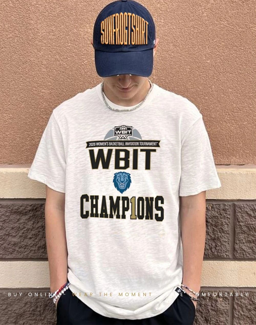 Columbia Lions 2026 WBIT Tournament Champions lock room logo shirt