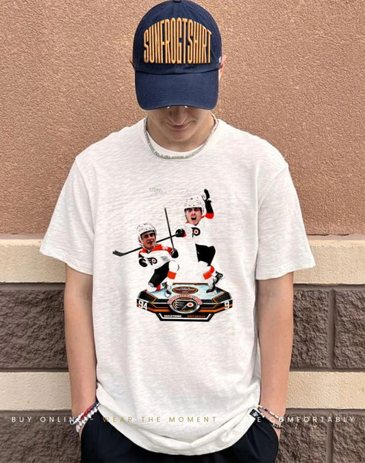 Porter Martone & Jamie Drysdale Philadelphia Flyers Playoff Debut Goals caricature shirt