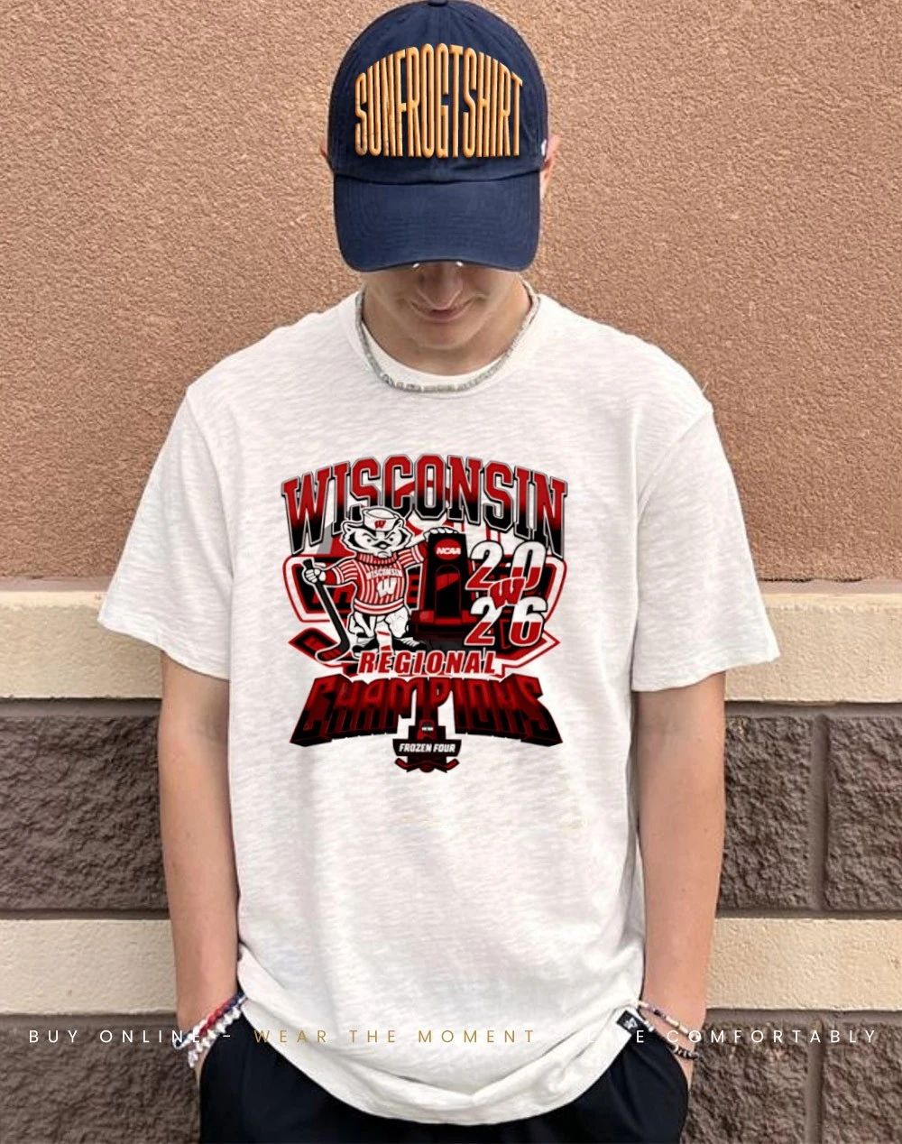 Wisconsin Badgers 2026 NCAA Hockey Regional Champions mascot shirt