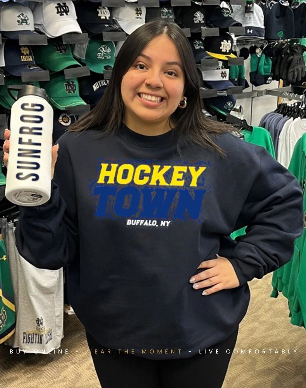 Buffalo Sabres Hockey Town front and back shirt