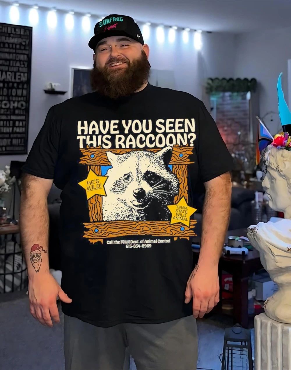 Have you seen this raccoon he’s wild Tenn State wild animal shirt