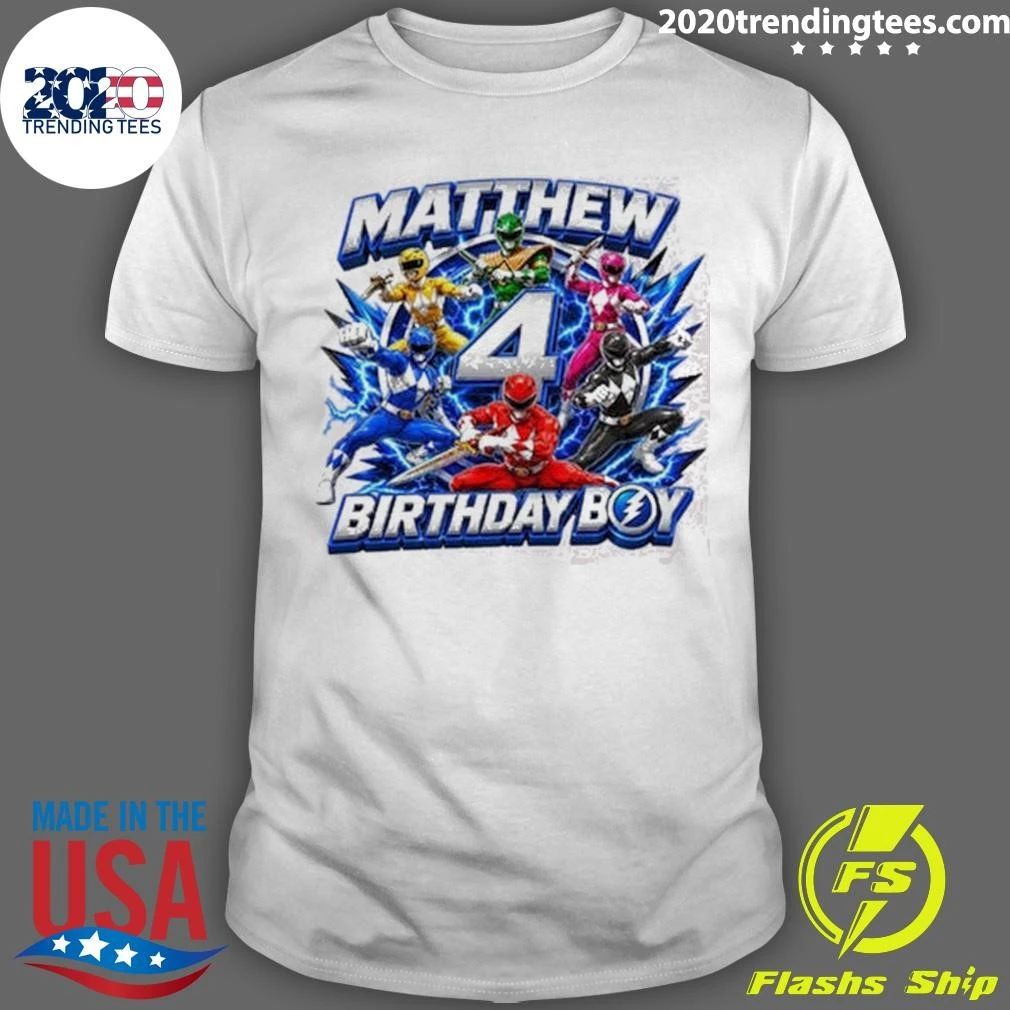 Personalized Mighty Morphin Matthew Birthday Boy Shirt