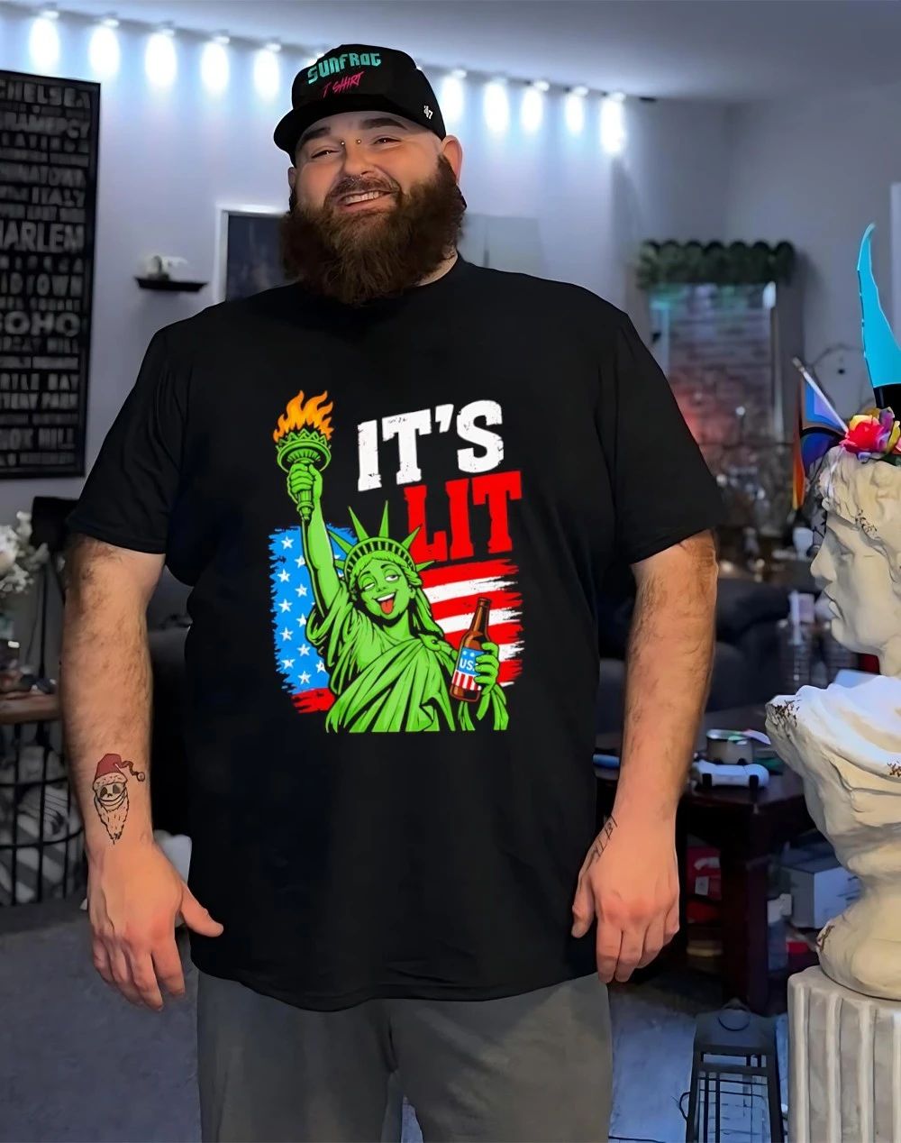 It’s Lit Statue of Liberty Drinking Beer Patriotic shirt