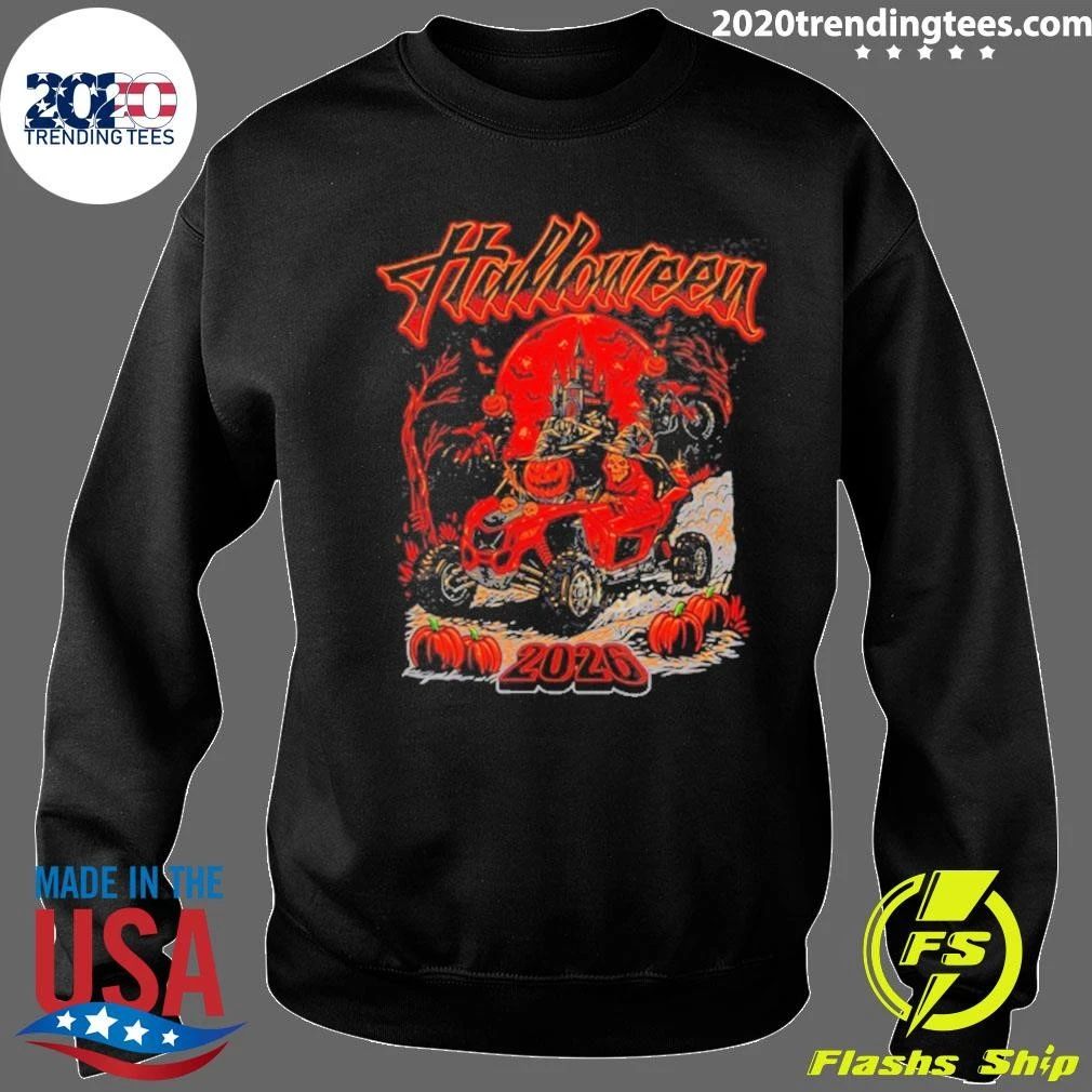 Halloween 2026 Pumpkin Head Skeleton Driving Utv Shirt