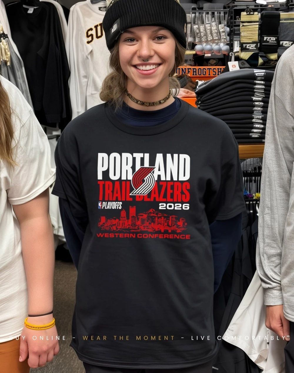 Portland Trail Blazers 2026 NBA Playoffs Western Conference Skyline shirt