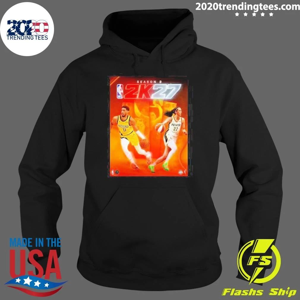 NBA 2K27 Season 2 Starring Tyrese Haliburton And Caitlin Clark Cover Athletes Shirt